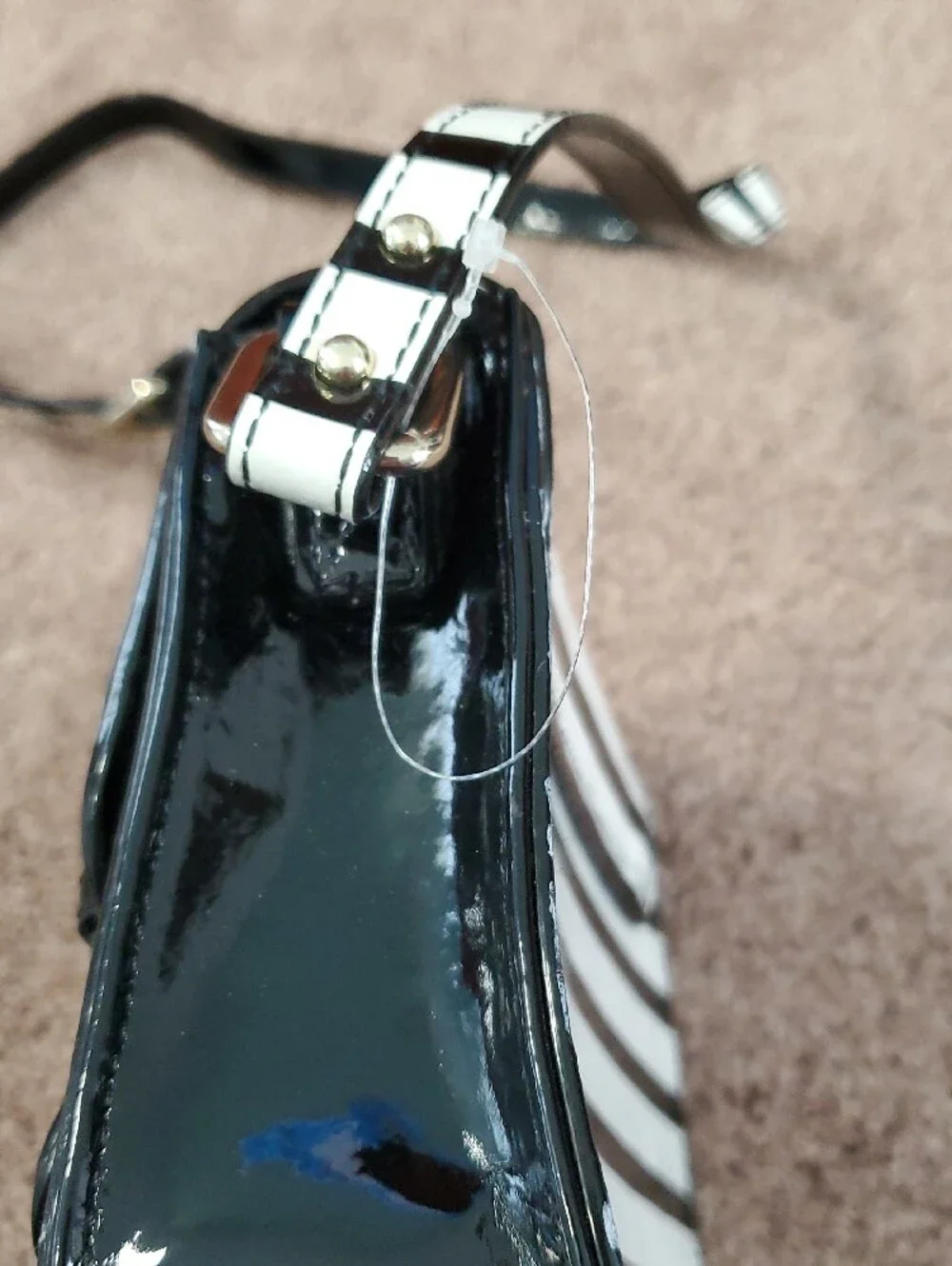 BRAND NEW!!  Striped Black and White Crossbody Bag - Kate Spade
